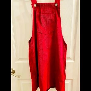 Shein Jumper Dress Corduroy Red Size S